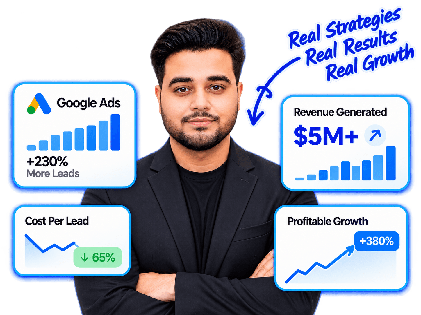 Nehal, Google Ads specialist, with campaign growth results